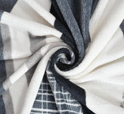 TIB Presents Flannel Warm Diwan Cover Set, 1 Single Bedsheet (60 x 90 inch), 5 Pillows (16 x 16 inch), 2 Bolster Covers (16 x 32 inch) (Triangle Black)