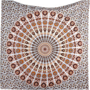 Bless International, Indian Wall Hanging Psychedelic Hippie Bohemian Peacock Mandala Tapestry Bed Sheet Gold Pink Blue King 225x265cm