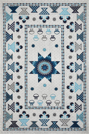 BLOCKS OF INDIA 200TC Diwan Set Cotton 8 Piece | Deewan Printed Bedsheet Sets for Living Room Hall (Set of 8 Piece, 1-Bed Sheet | 2-Bolster Cover | 5-Cushion Cover (Color 25)