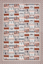 BLOCKS OF INDIA 200TC Diwan Set Cotton 8 Piece | Deewan Printed Bedsheet Sets for Living Room Hall (Set of 8 Piece, 1-Bed Sheet | 2-Bolster Cover | 5-Cushion Cover (Color 25)