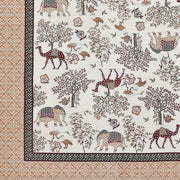 BLOCKS OF INDIA 200TC Diwan Set Cotton 8 Piece | Deewan Printed Bedsheet Sets for Living Room Hall (Set of 8 Piece, 1-Bed Sheet | 2-Bolster Cover | 5-Cushion Cover (Color 25)