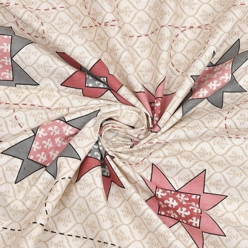 BLOCKS OF INDIA 200TC Diwan Set Cotton 8 Piece | Deewan Printed Bedsheet Sets for Living Room Hall (Set of 8 Piece, 1-Bed Sheet | 2-Bolster Cover | 5-Cushion Cover (Color 25)