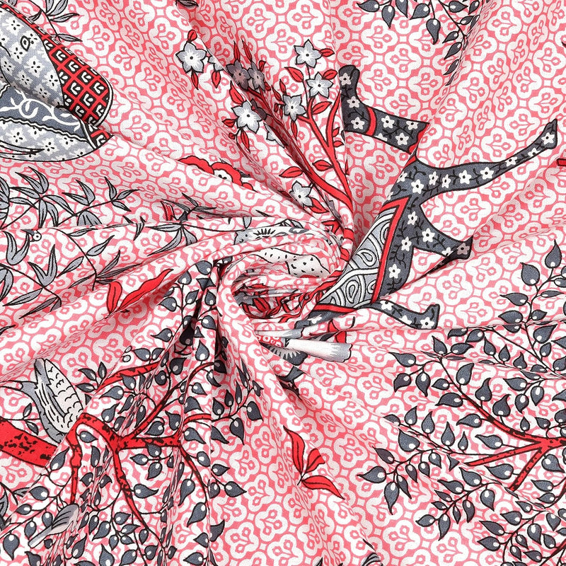 BLOCKS OF INDIA 200TC Diwan Set Cotton 8 Piece | Deewan Printed Bedsheet Sets for Living Room Hall (Set of 8 Piece, 1-Bed Sheet | 2-Bolster Cover | 5-Cushion Cover (Color 25)