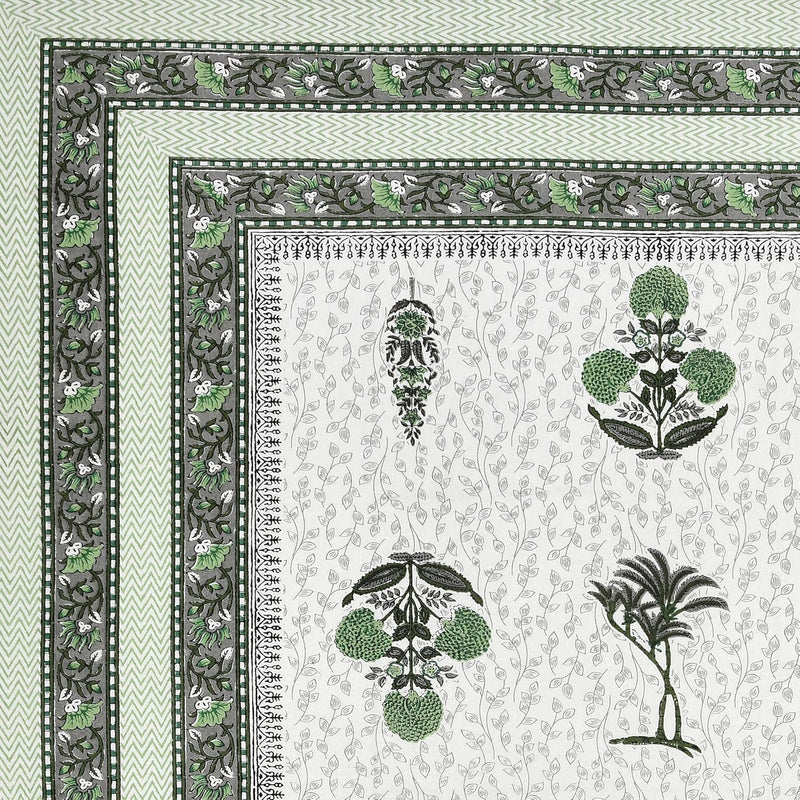 BLOCKS OF INDIA 200TC Diwan Set Cotton 8 Piece | Deewan Printed Bedsheet Sets for Living Room Hall (Set of 8 Piece, 1-Bed Sheet | 2-Bolster Cover | 5-Cushion Cover (Color 25)