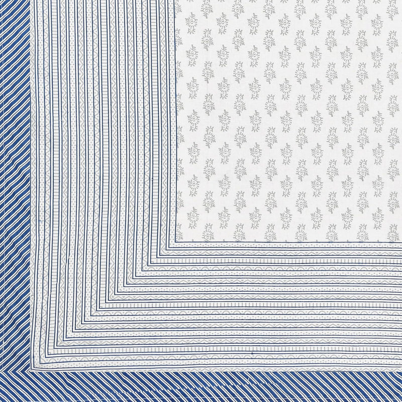 BLOCKS OF INDIA 200TC Diwan Set Cotton 8 Piece | Deewan Printed Bedsheet Sets for Living Room Hall (Set of 8 Piece, 1-Bed Sheet | 2-Bolster Cover | 5-Cushion Cover (Color 25)