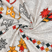 BLOCKS OF INDIA 200TC Diwan Set Cotton 8 Piece | Deewan Printed Bedsheet Sets for Living Room Hall (Set of 8 Piece, 1-Bed Sheet | 2-Bolster Cover | 5-Cushion Cover (Color 25)