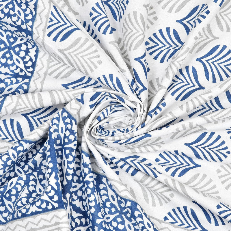 BLOCKS OF INDIA 200TC Diwan Set Cotton 8 Piece | Deewan Printed Bedsheet Sets for Living Room Hall (Set of 8 Piece, 1-Bed Sheet | 2-Bolster Cover | 5-Cushion Cover (Color 25)