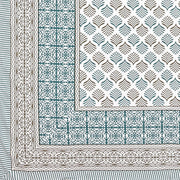 BLOCKS OF INDIA 200TC Diwan Set Cotton 8 Piece | Deewan Printed Bedsheet Sets for Living Room Hall (Set of 8 Piece, 1-Bed Sheet | 2-Bolster Cover | 5-Cushion Cover (Color 25)