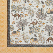 BLOCKS OF INDIA 200TC Diwan Set Cotton 8 Piece | Deewan Printed Bedsheet Sets for Living Room Hall (Set of 8 Piece, 1-Bed Sheet | 2-Bolster Cover | 5-Cushion Cover (Color 25)