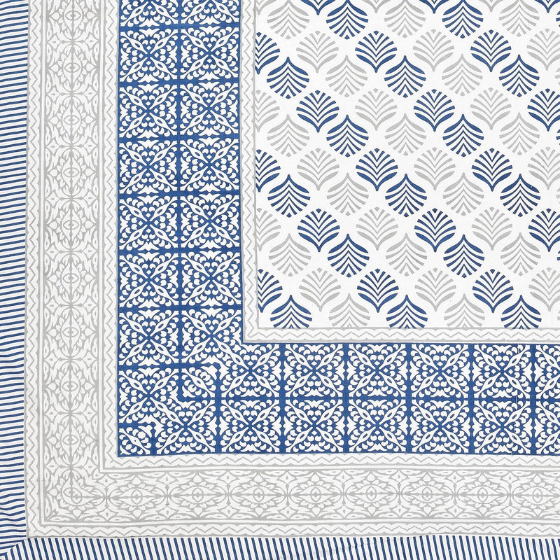 BLOCKS OF INDIA 200TC Diwan Set Cotton 8 Piece | Deewan Printed Bedsheet Sets for Living Room Hall (Set of 8 Piece, 1-Bed Sheet | 2-Bolster Cover | 5-Cushion Cover (Color 25)