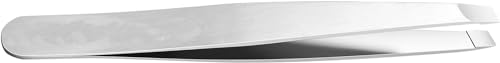 ECVV Professional Eyebrow Tweezers Stainless Steel Facial Hair Removal Tweezers with Slanted Tip for Easy Plucking Silver