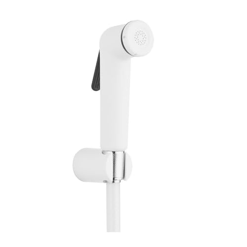 Milano Deluxe Plus Shattaf Set - White Finish| Acrylic Jet Spray For Toilet | Handheld Bidet Sprayer Kit-Sprayer, Sprayer Holder, Hose, Screws | Fits All Standard Shower Hoses | Bathroom Fixtures