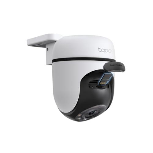 Tapo TP-Link 1080p Full HD Outdoor Pan/Tilt Security Wi-Fi Camera, 360° Motion Detection, IP65 Weatherproof, Night Vision, Cloud &SD Card Storage, Works with Alexa&Google Home ( C500) White