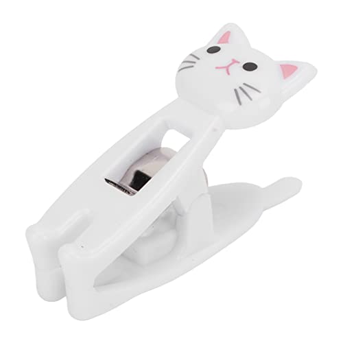 Bewinner 6Pcs Mini Snack Clips, Cat-Shaped Bag Clips Chip Clips for Food Storage, Clothing, Documents, 4.7cm / 1.9inch(White)