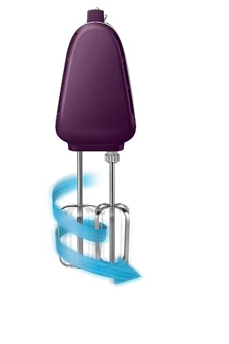 Philips Mixer - 400W - Double Balloon Beater, Kneading Tool, 5 Speeds + Turbo, White/Purple - HR3740/11