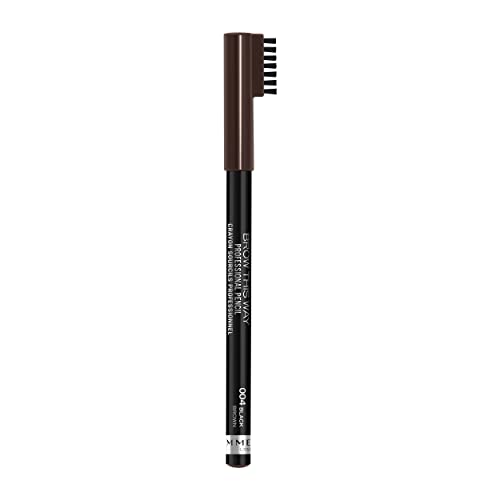 Rimmel Brow This Way Professional Eyebrow Pencil, Black Brown 004, 1.4 g
