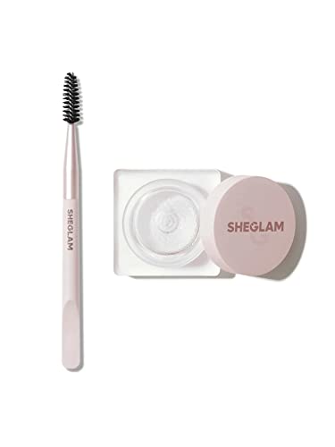 SHEGLAM Makeup - Set Me Up Eyebrow Hold Gel - Long-Lasting, Waterproof and Extreme Hold Wax with Double-ended Brow Brush (Crystal Clear), 1.0 count, 1
