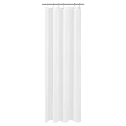 N&Y HOME (90cm x 210cm, White) - N & Y Fabric Small Stall Shower Curtain Liner Extra Long 90cm x 210cm, Hotel Quality, Washable, Water Repellent, White Bathroom Curtains with Grommets, 36x 84