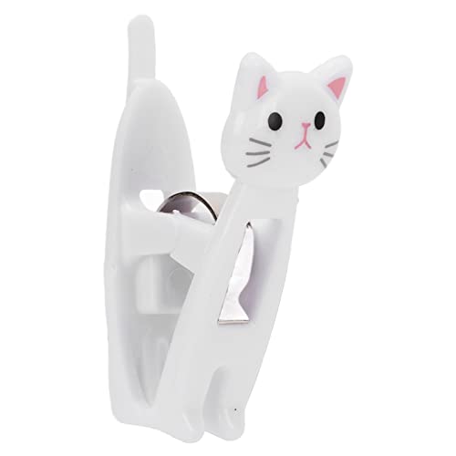 Bewinner 6Pcs Mini Snack Clips, Cat-Shaped Bag Clips Chip Clips for Food Storage, Clothing, Documents, 4.7cm / 1.9inch(White)