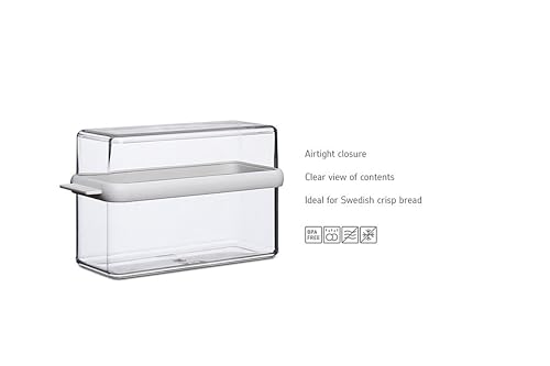 Mepal omnia Knäckebrotdose Stora weiß – Transparent und passend für eine Packung Knäckebrot, SAN/TPE, 9 x 12.8 cm