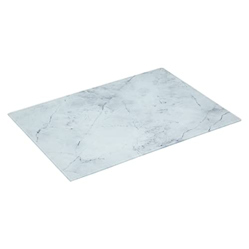 5 five simply smart - Tempered Glass Chopping Board in Marble Look, 40 x 30 cm