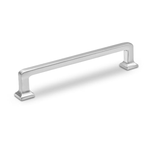 VILA 6 Pack 6-1/4 inch Brushed Satin Nickel Kitchen Square Cabinet Handles Cabinet Pulls Drawer Pulls Kitchen Cabinet Hardware Kitchen Handles for Cabinets Cupboard Drawer Handles