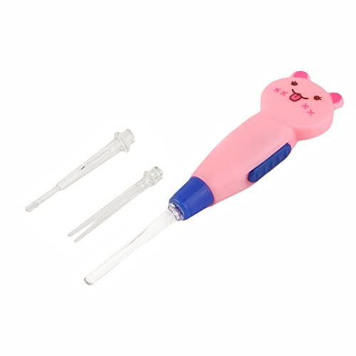 azzeell 4 Pieces Kids Ear Wax Removal LED Light Children Earwax Remover Tool LED Illuminated Ear Pick Ear Wax Remover Clip Tweezers Ear Spoon Cleaner with LED Light for Kids