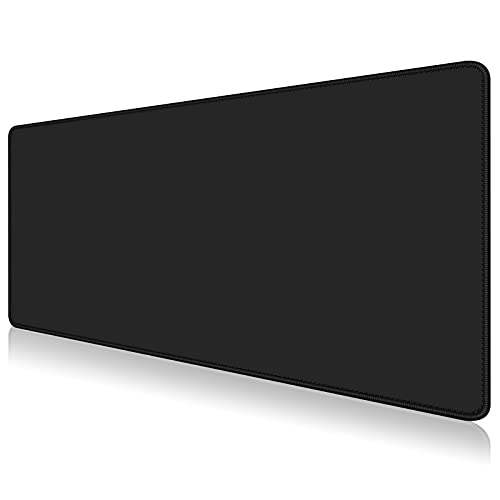 Dapesuom Large Mouse Pad, Extended Gaming Mouse Mat with Stitched Edges, Full Size Desk Mats with Non-Slip Base, Computer Big Desktop Keyboard Pad for Laptop, Office, 23.6 x 11.8 in, Jet Black