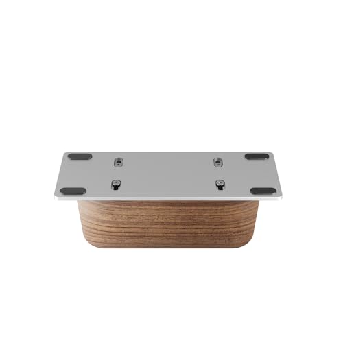 QinCoon Vertical Laptop Stand for Desk, Black Walnut Wood and Aluminium Laptop Holder for All MacBook, Surface, Samsung, HP, Dell, Chrome Book