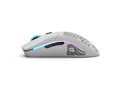 Glorious Model O Wireless Gaming Mouse - RGB 69g Superlight Ergonomic Wireless Gaming Mouse - Backlit Honeycomb Shell Design Gaming Mice (Matte White)