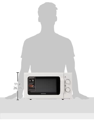 Krypton 20 L Microwave Oven | Multi-Functional Cooking, Timer and Temperature Control, Defrost Function, Reheating, Thawing/Push Open Door Handle and Mirror Glass Finish/Black, 2 Years Warranty