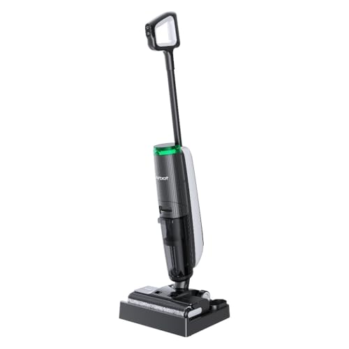 Airbot H15 Pro Black EU - Wet & Dry Vacuum Cleaner with Dual-Sided Cleaning, 23KPa Suction Power, Self-Cleaning & Hot Air Drying, >95% Water Recycling Vacuum Cleaner, Compact Design