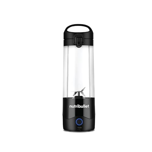Nutribullet Portable 475ml cordless Blender for Shakes & Smoothies, BPA Free, Leakproof Flip and sip, USB-C type, PB475W, Black