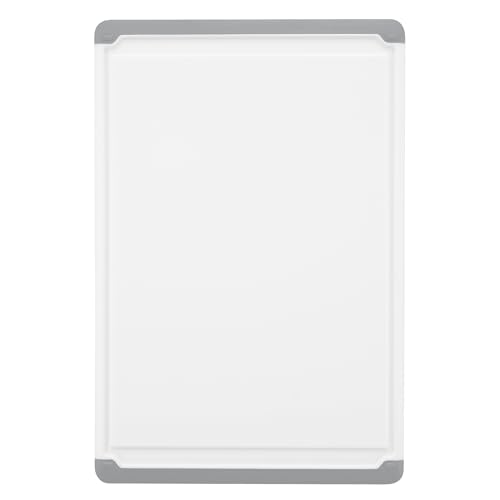Belwares Large Cutting Boards for Kitchen - Dishwasher Safe Non-Slip Cutting Boards with Juice Grooves, Easy Grip Handles - Large and Thick Chopping Board Grey