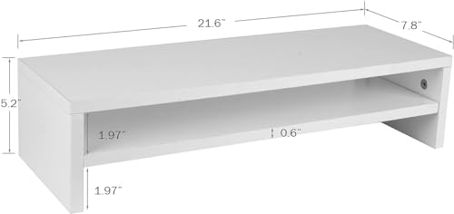 BPA® Monitor Stand Riser, 2 Tiers Screen Stand for Laptop ComputerTVPCPrinter, Multifunctional Desktop Organizer 216L x 78" W x 52" H (White)