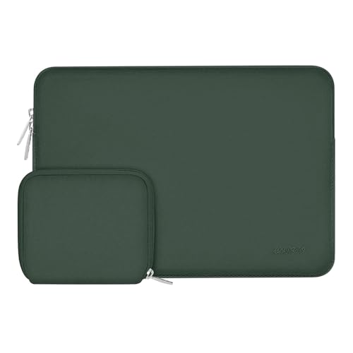 MOSISO Laptop Case 13.3 inch, 13-13.3 inch Laptop Sleeve Bag Compatible with MacBook Air/Pro 13 / Pro 14, HP Dell ASUS Lenovo Notebook, Neoprene Computer Sleeve Bag with Small Case, Midnight Green