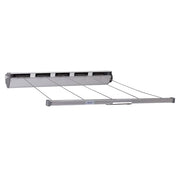 Household Essentials 17145-1 Retractable Clothesline 5-Line Dryer | Indoor or Outdoor Use Hang Wet Dry Laundry - Black|tan|silver