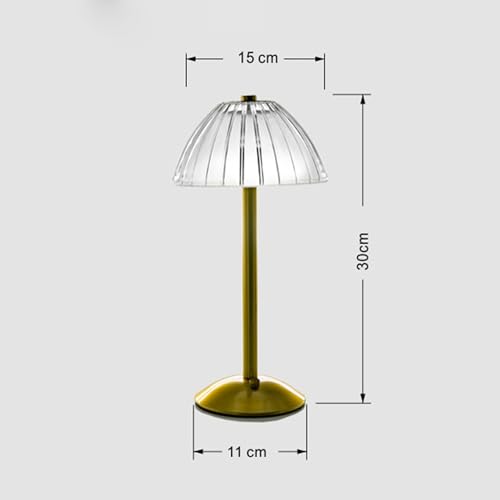 ZOTIKA® Cordless Table Lamp, Rechargeable Battery Operated Lamp, LED Touch Lamp, 3 Color Dimmable and Adjustable Brightness, Nightstand Lamp, Bedside Lamp, Desk Lamp Vintage Gifts (Gold Table Lamp)