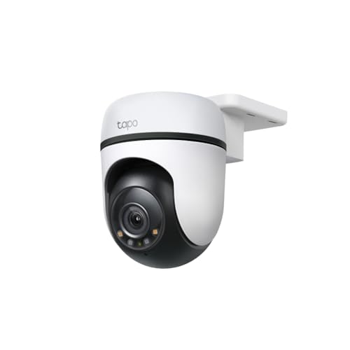 Tapo TP-Link 1080p Full HD Outdoor Pan/Tilt Security Wi-Fi Camera, 360° Motion Detection, IP65 Weatherproof, Night Vision, Cloud &SD Card Storage, Works with Alexa&Google Home ( C500) White