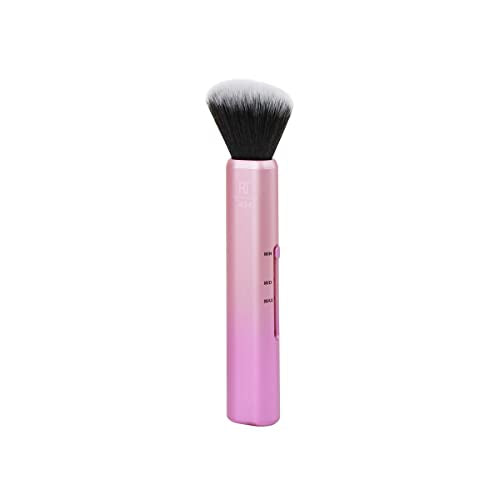 Real Techniques Custom Contour 3-in-1 Brush, Slide For Bronzer and Contour, 3 Settings Sheer, Medium, or Focused Application, Travel Friendly, On-The-Go, 1 Count