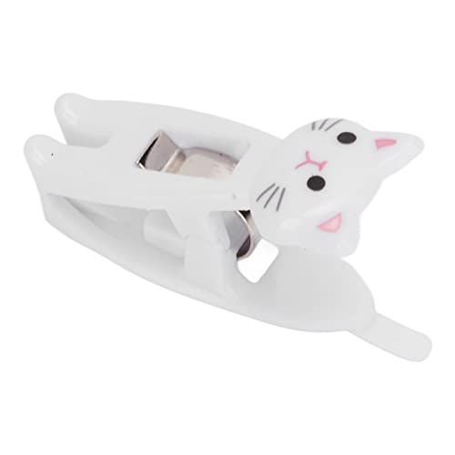 Bewinner 6Pcs Mini Snack Clips, Cat-Shaped Bag Clips Chip Clips for Food Storage, Clothing, Documents, 4.7cm / 1.9inch(White)