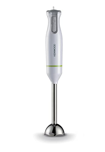 KENWOOD Hand Blender Metal Wand 600W Stick with Graduated Beaker, Turbo Function, Removable for Easy Cleaning HBM02.001WH White/Silver