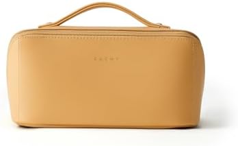 EACHY Travel Makeup Bag,Large Capacity Cosmetic Bags for Women,Waterproof Portable Pouch Open Flat Toiletry Bag Make up Organizer with Divider and Handle