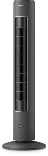 Philips Tower Fan 5000 Series - 40W, 3 Speeds, Sleep Mode, Armotherapy Diffuser, Remote Controller, Child Lock, Slim Design, Dark Grey - CX5535/11