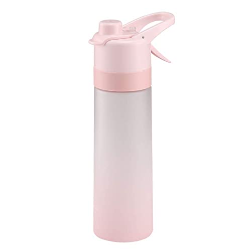 KASTWAVE Mist Spray Water Bottle, 650ml Sports Water Bottle Reusable Fitness Water Jug Multifunctional Spray Water Cup with Mist Hydration (Pink)