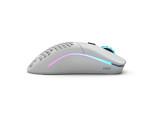 Glorious Model O Wireless Gaming Mouse - RGB 69g Superlight Ergonomic Wireless Gaming Mouse - Backlit Honeycomb Shell Design Gaming Mice (Matte White)