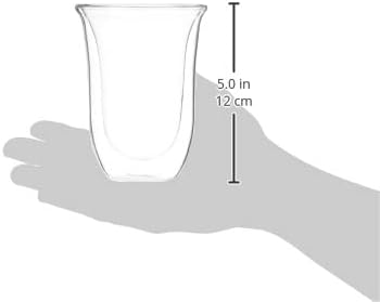 De'Longhi Bicchieri Latte macchiato Double Walled Thermo Latte Glasses, Clear, Set Of 2 330ml, 5513284171 - Latte Glasses (set of 2) Solid