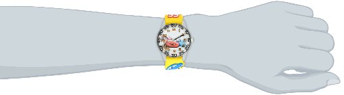 Disney Pixar Cars Lightning McQueen Watch for Kids, CARS, Cars Plastic Watches 6 - Clear Bezel / 3D Yellow Strap