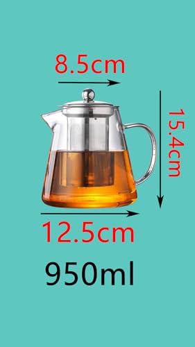 Sweet sevenÂ® Glass Teapot Infuser Set, 32oz Stovetop Safe Blooming & Loose Leaf Tea Maker, good for Flowering Tea & Herbal Brews, Elegant Design Tea Pot Kettle Set