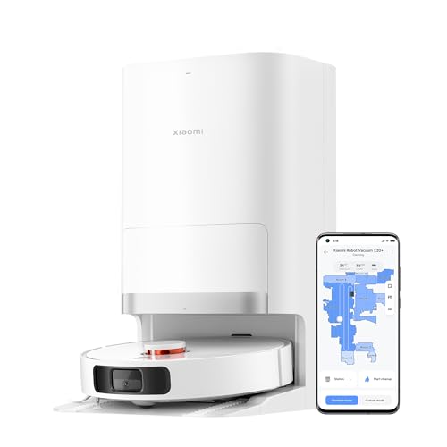 Xiaomi Robot Vacuum X20+ with 6000Pa Suction, All-in-One Station—Auto Mop washing and drying、Auto Self-Emptying, Carpet Detection, LDS Navigation, 140min Runtime, App Control，Alexa/Google Assistant